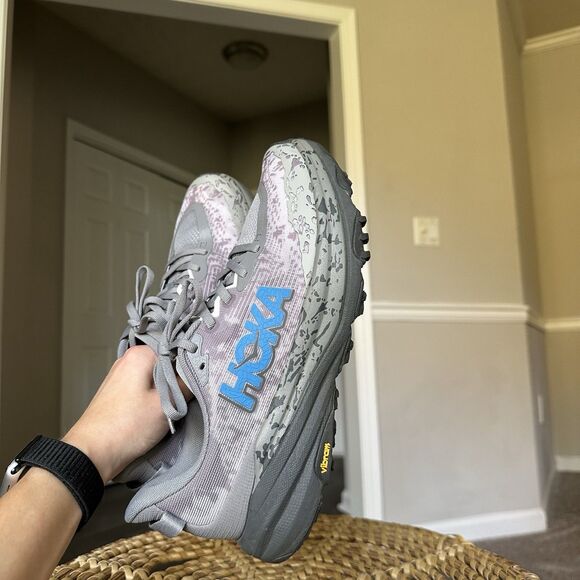 Hoka One One Speedgoat 6 Mens 11 Trail Running Shoe Sneaker Gray Hiking Trainer - Picture 5 of 12